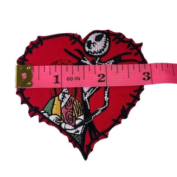 Jack Sally Love Heart Nightmare Before Christmas Embroidered Patch - Picture 3 of 4